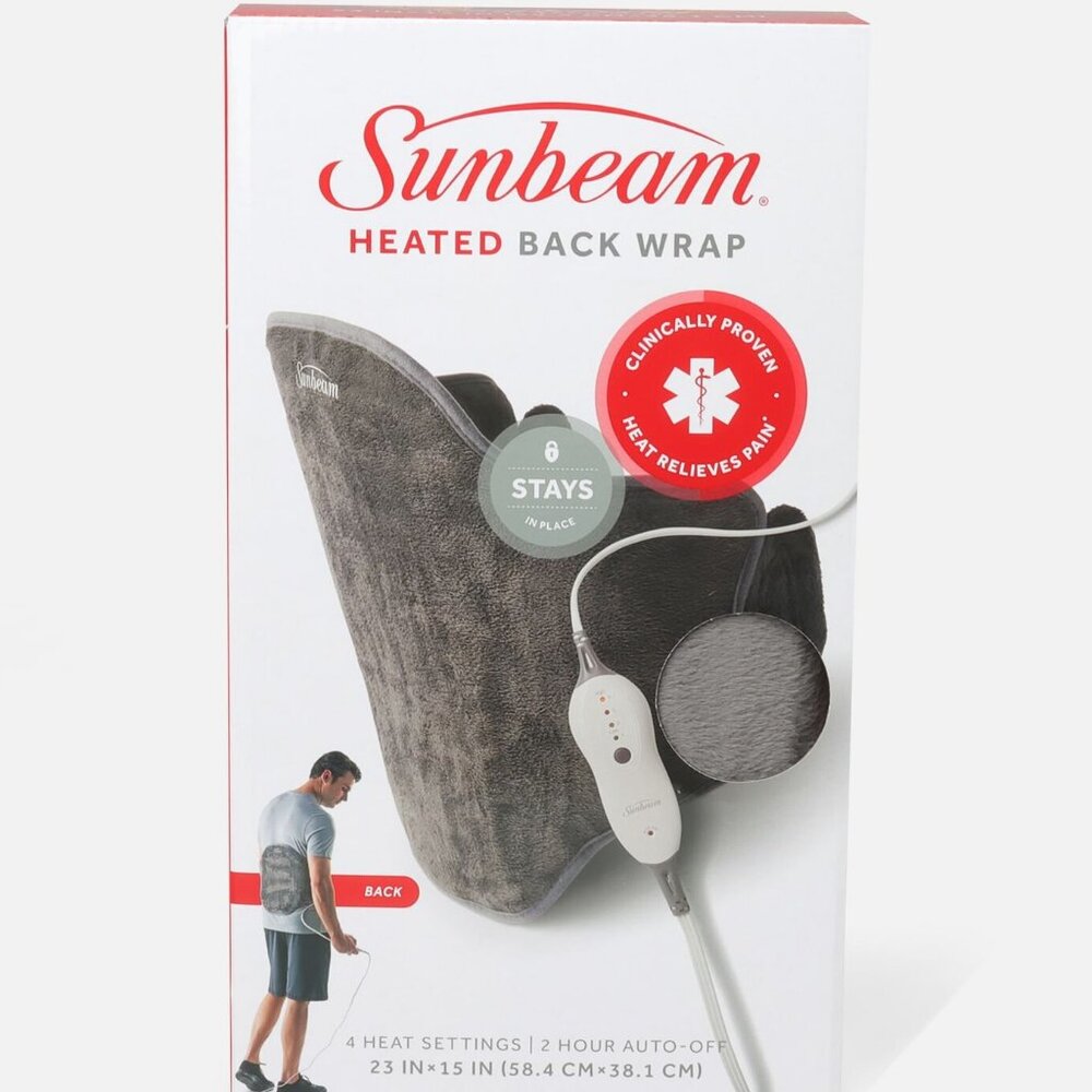 Sunbeam Heating Pad Wrap for Back Pain Relief